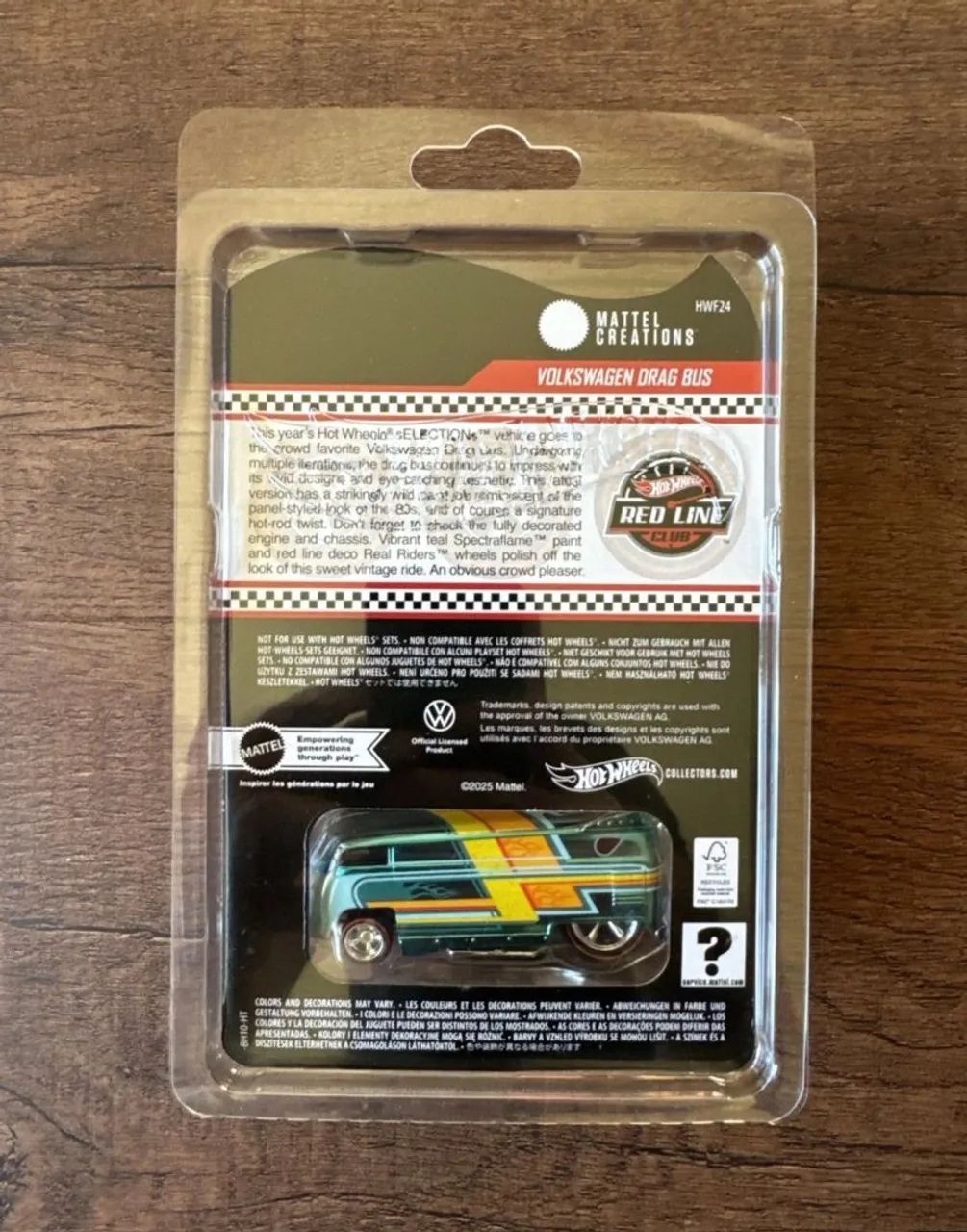 Hot Wheels RLC 2024 sELECTIONs Volkswagen Drag Bus com rodas RLRR
