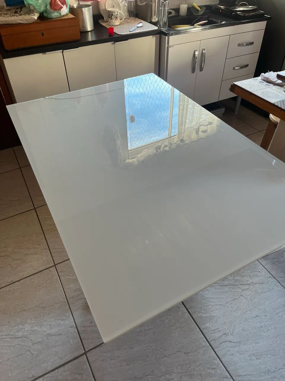 Mesa de Jantar VIDRO 1,20m x 0,80m C/ AVARIA