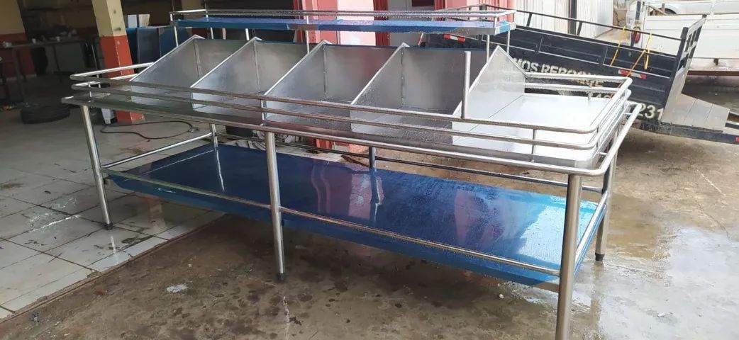 Banca / expositor de verduras em aço inox - sob medida  - Foto 5
