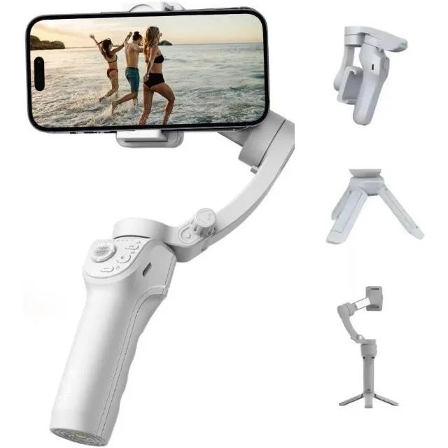 Estabilizador Gimbal 3 Eixos Para Celular Alta Precisão Cinza - Foto 3