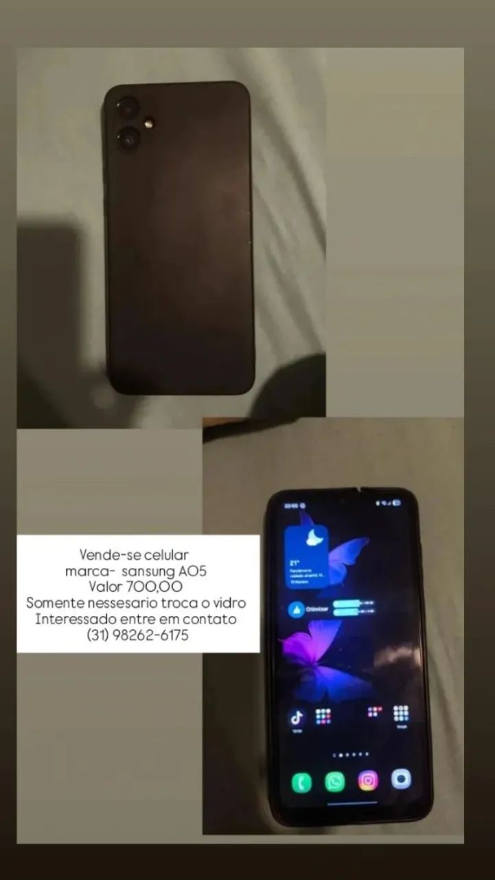 Vendo celular A05 funcionando perfeitamente ou troco