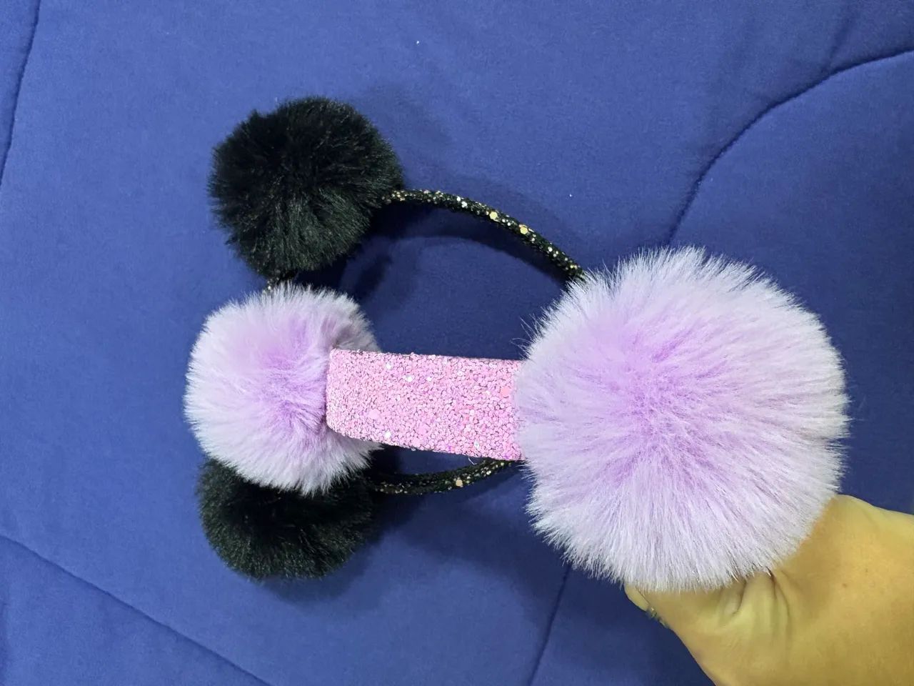 Kit 2 tiaras com Pompom e glitter - nova  - Foto 3