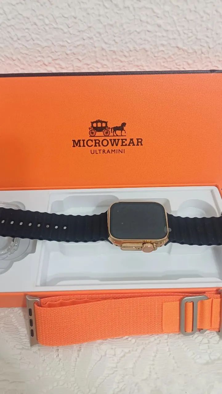 Smartwatch ULTRA mini dourado  - Foto 5