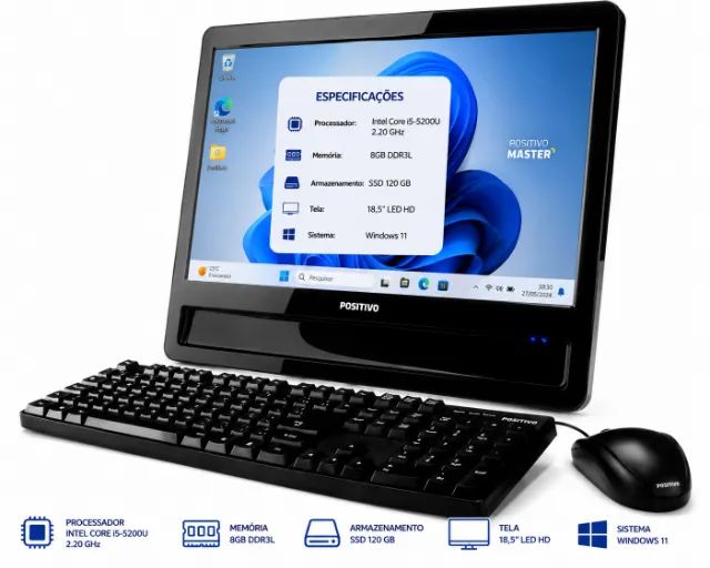 Computador All in One Intel Core i5 8 GB RAM SSD 120 GB Windows 11 Positivo Master - Foto 3