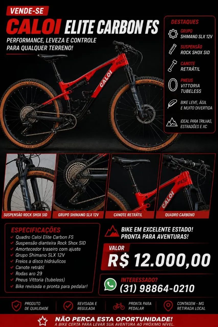 Caloi FS Carbon em estado de Zero