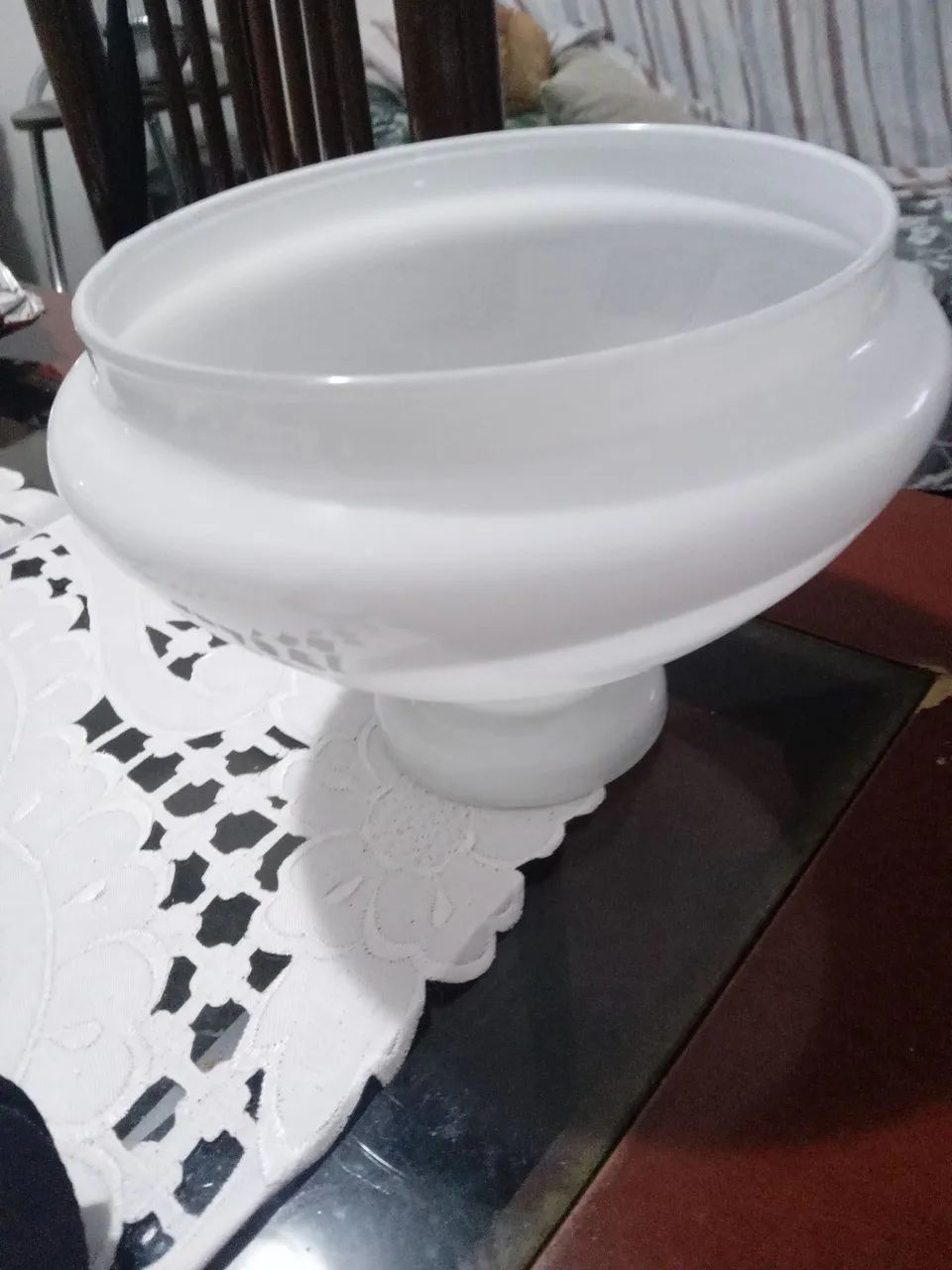 Cúpula de vidro  liso leitoso  - Foto 5