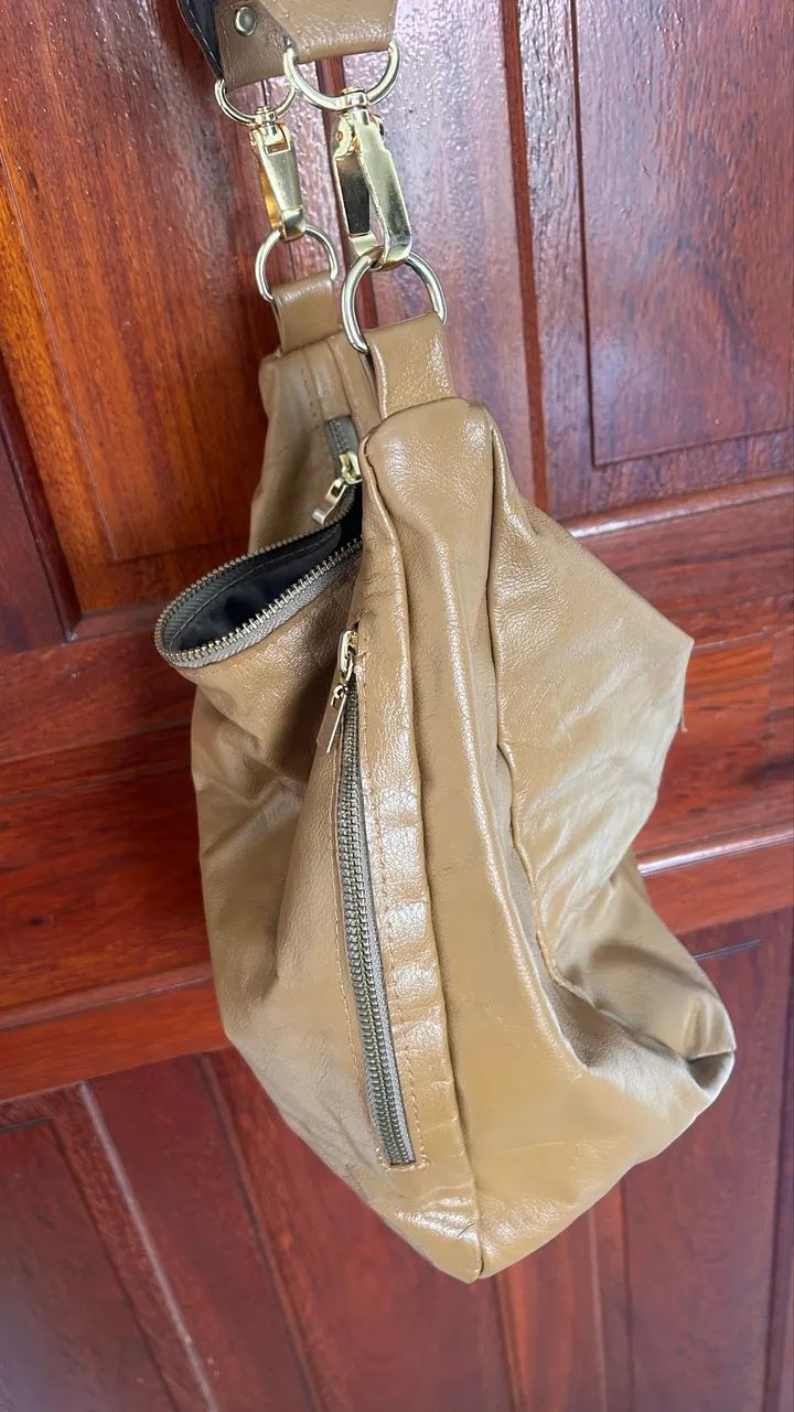 Bolsa em couro cor caramelo  - Foto 2