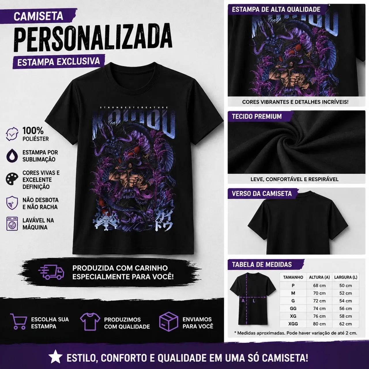 Camiseta Kaido One piece - Foto 2