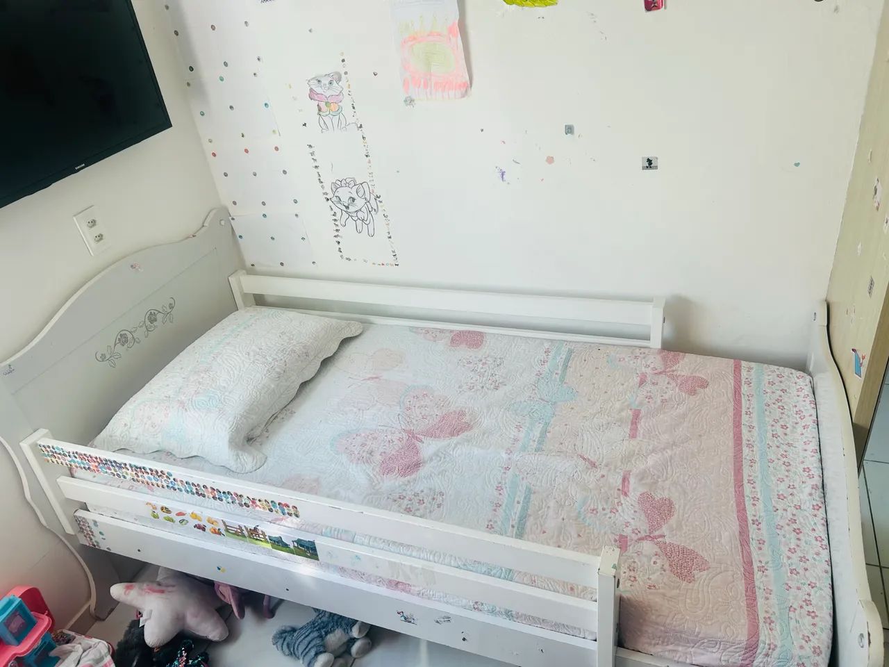 Cama infantil Casa Tema com grade + colchão - solteiro - Foto 2