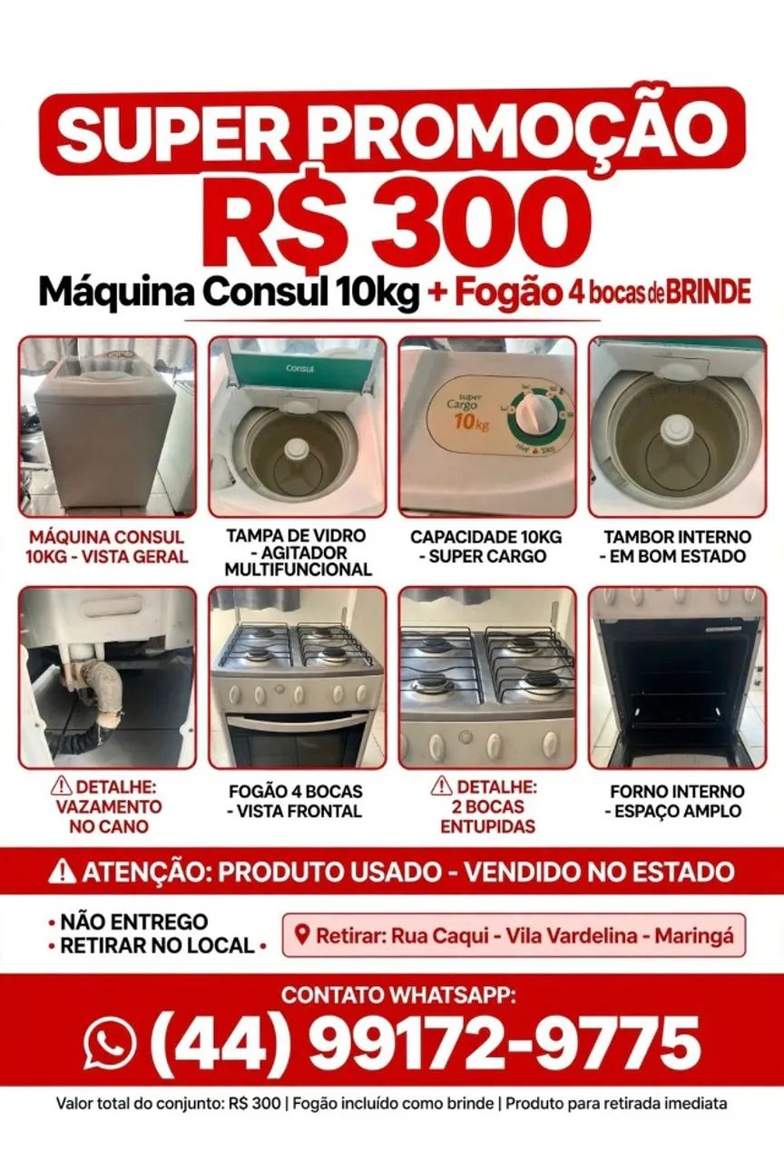 MÁQUINA DE LAVAR 250,00- ACEITO PROPOSTA!