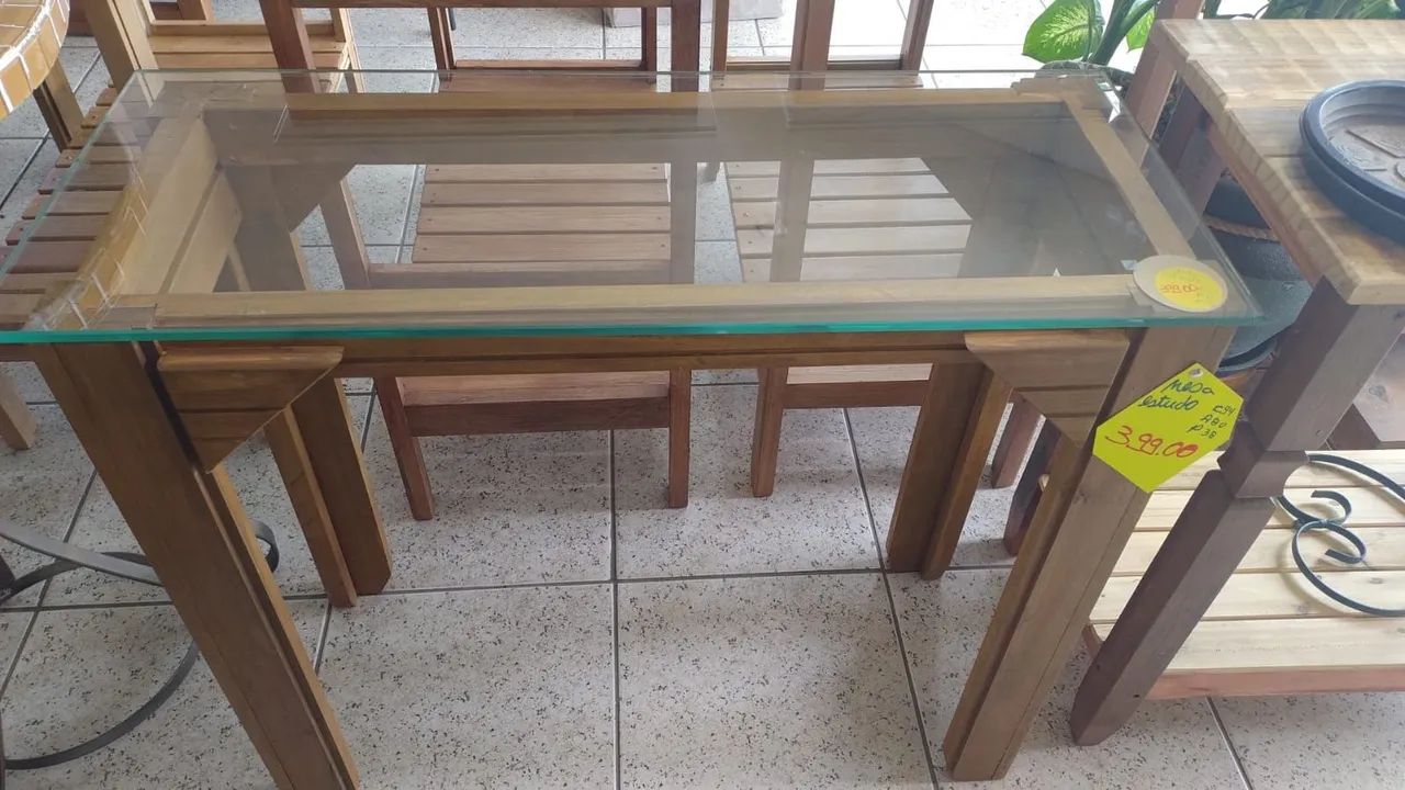 Mesa escritório de madeira - Foto 4