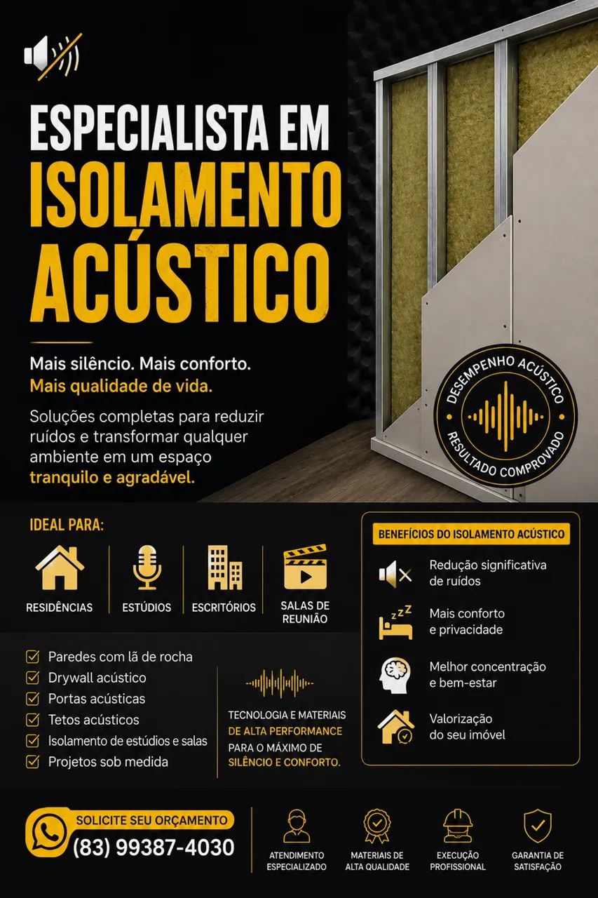 Drywall e Isolamento Acústico em João Pessoa - Foto 3