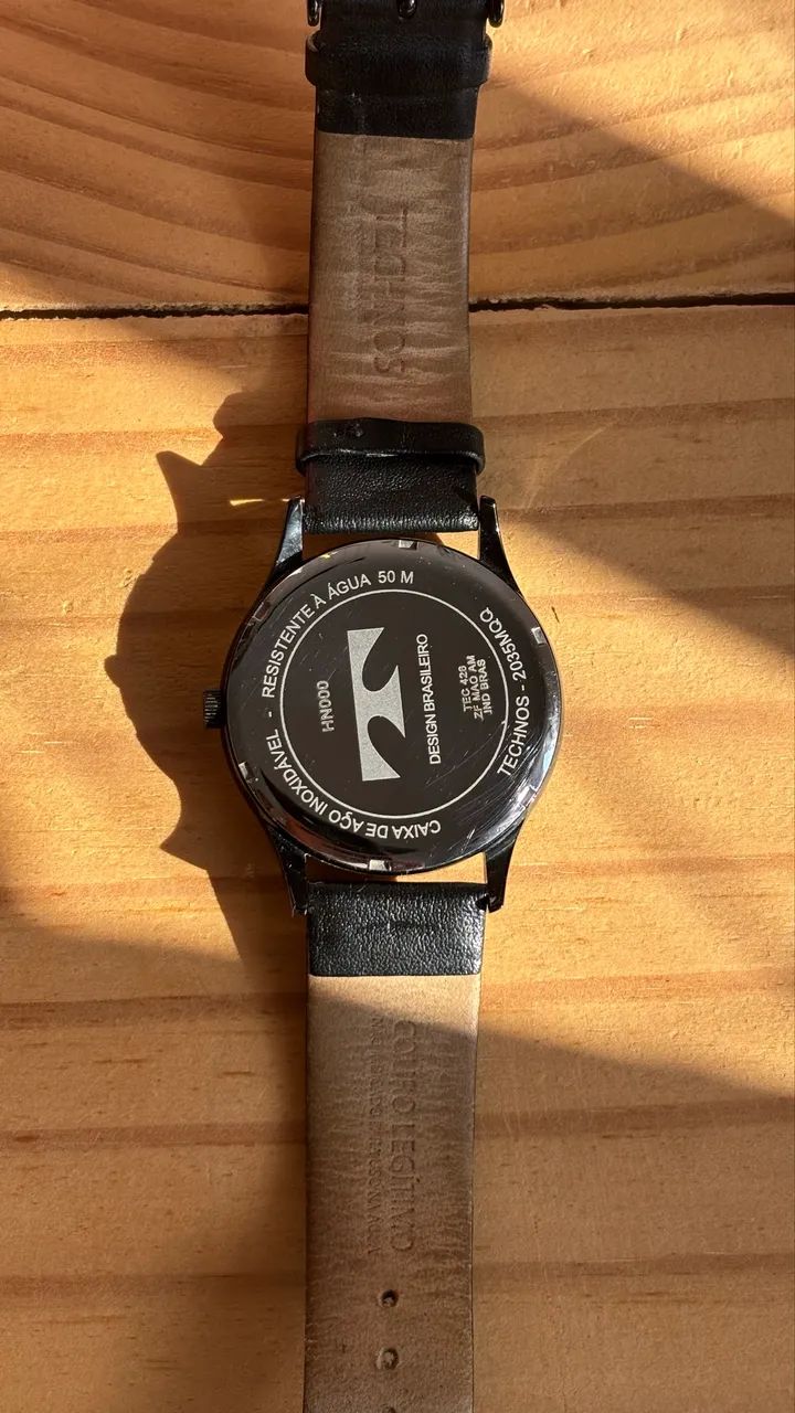 Relógio Technos Masculino Preto, Mostrador Branco, 50m - Foto 4