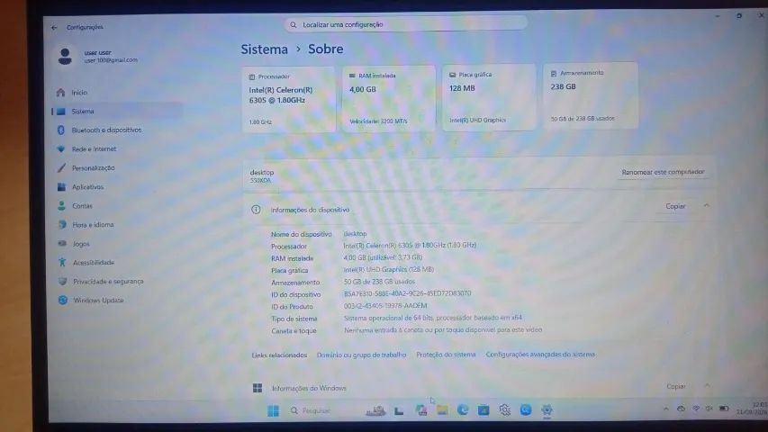 Notebook Samsung Book 550XDA Celeron 6305 4GB RAM 256GB - Foto 4