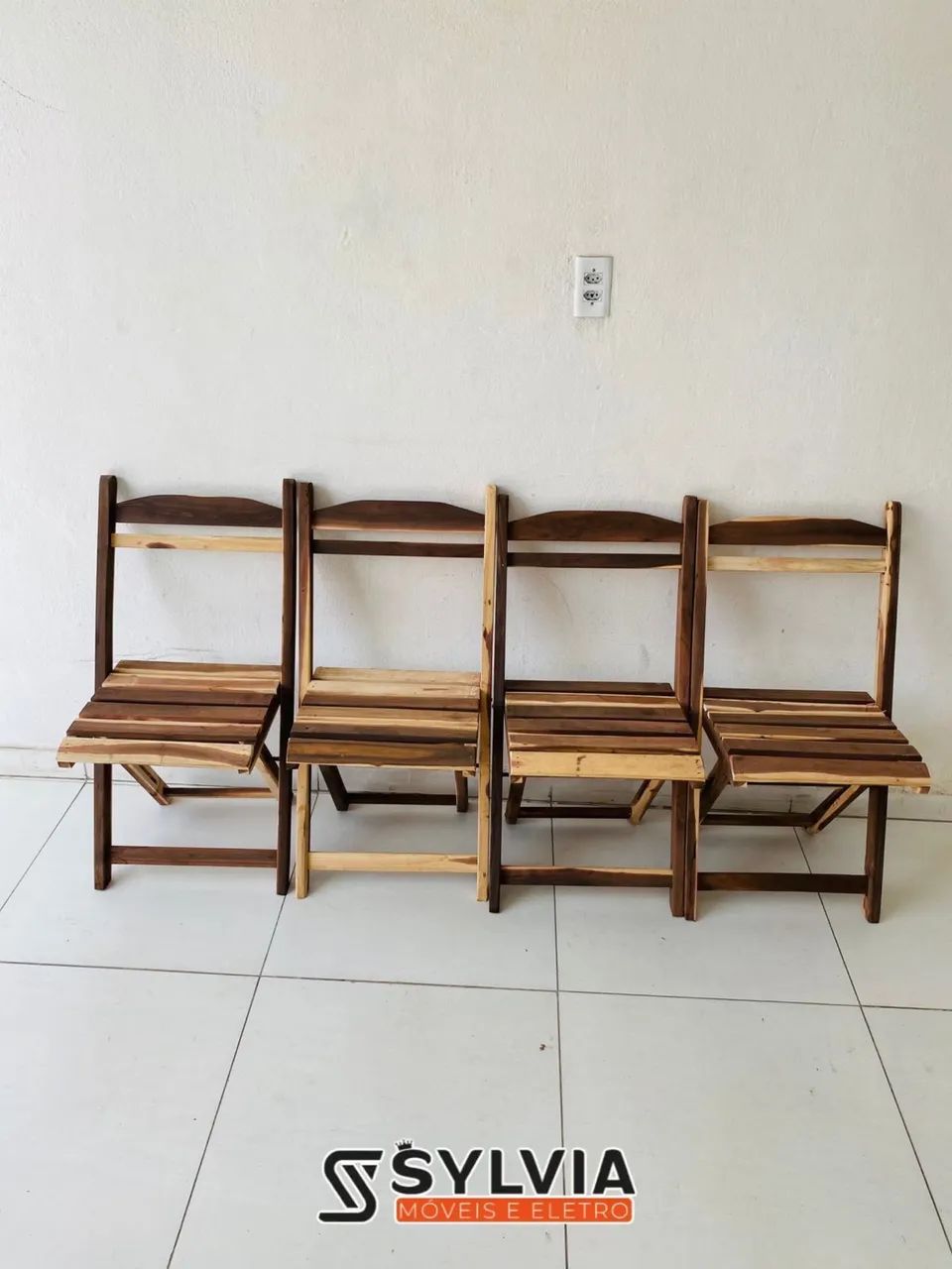Cadeiras dobráveis sem verniz  - Foto 5