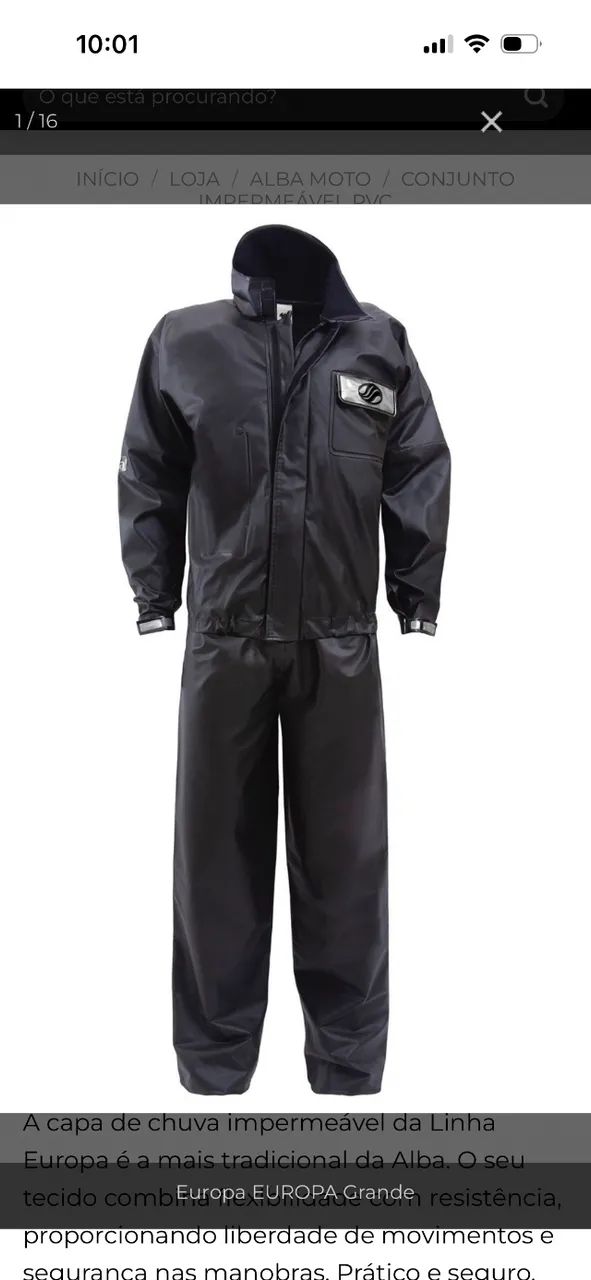 Capa de chuva masculina
