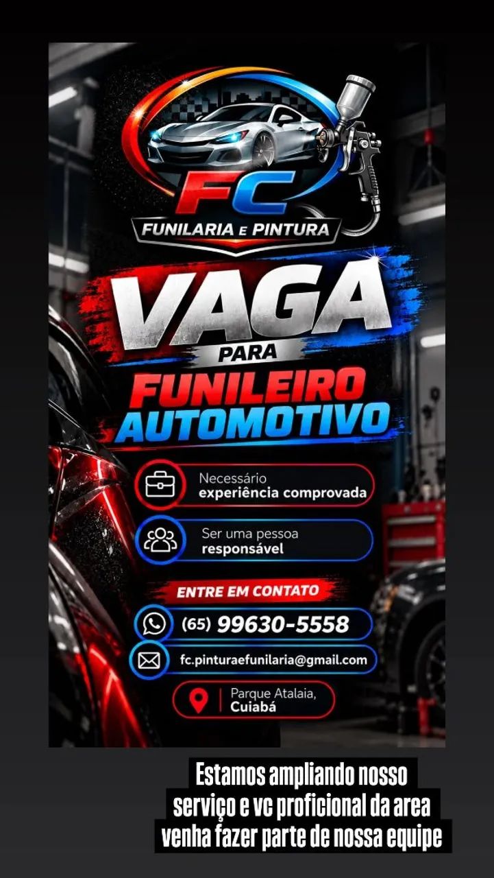 Vaga para funileiro automotivo