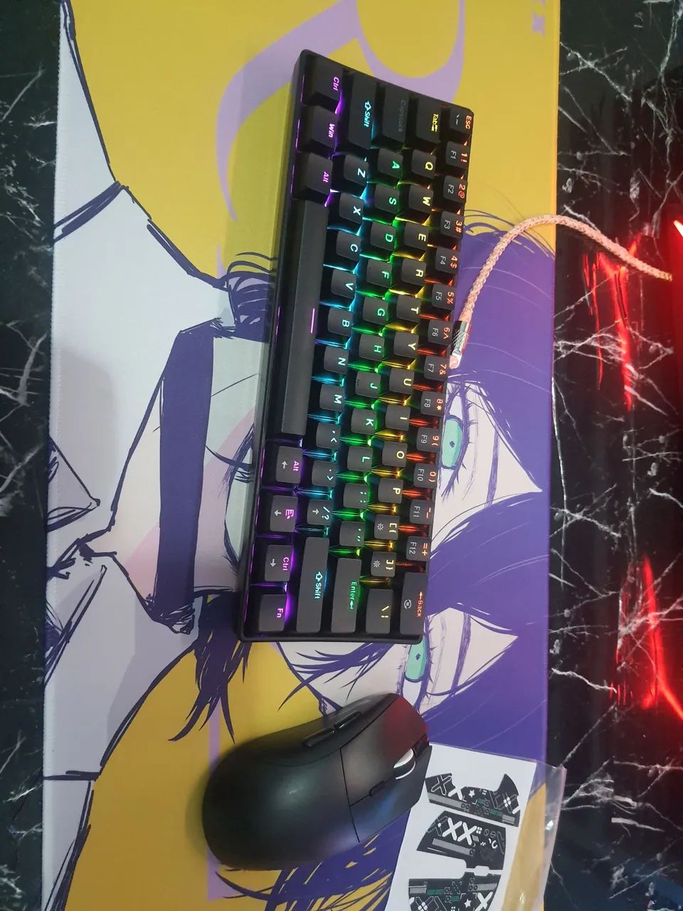 Kit teclado mouse barato e mouse pad