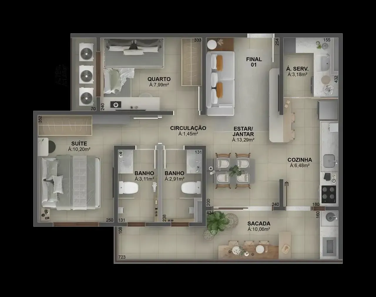 PLANTA 69m²