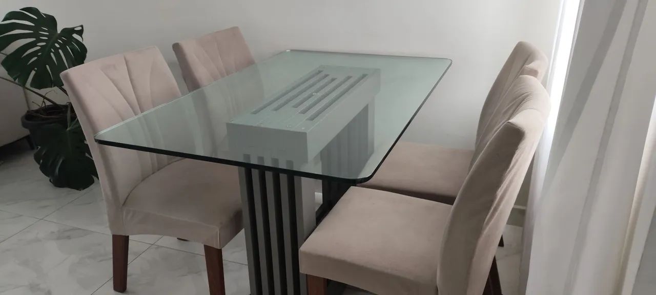 Mesa de jantar retangular de vidro  - Foto 4
