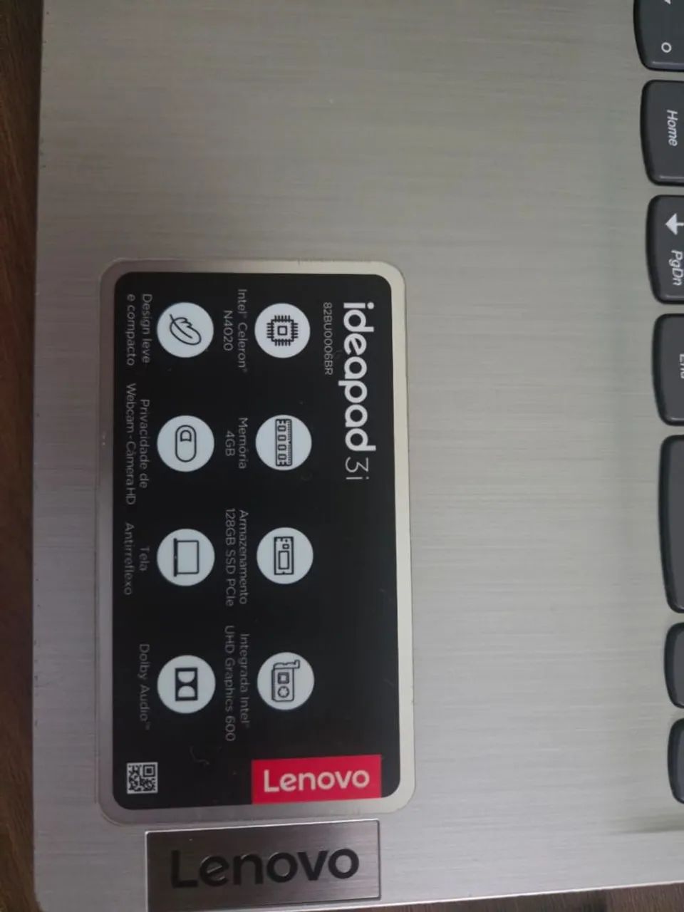 Notebook Ideapad 3i Intel N4020 4gb Ram Ssd128 pcie - Foto 2