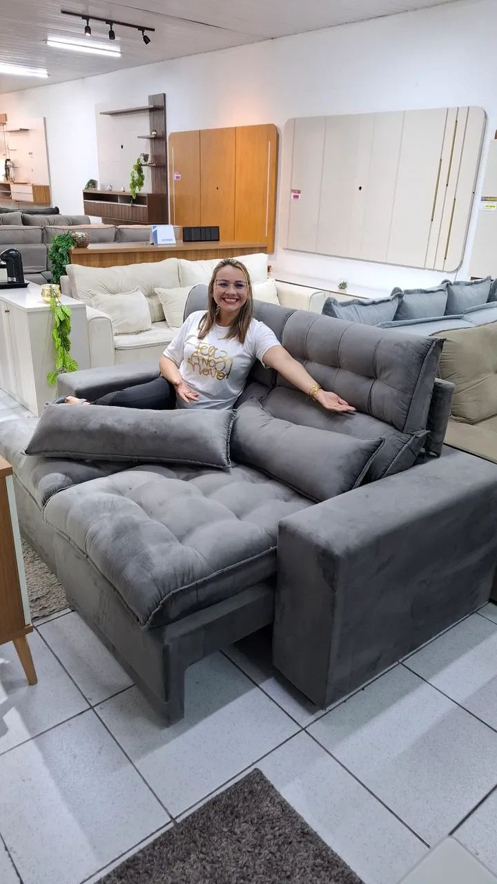 SOFÁ RETRATIL E RECLINÁVEL 2M 