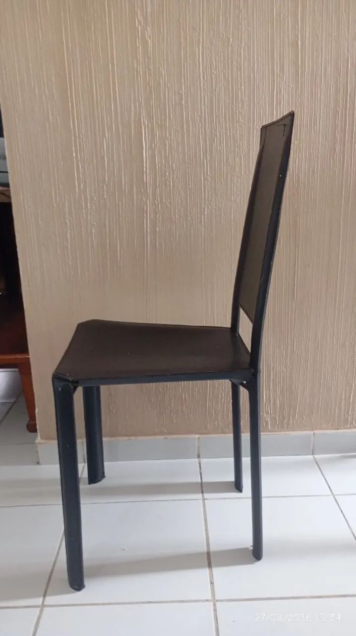 Cadeira em couro legítimo e aço  - Foto 2