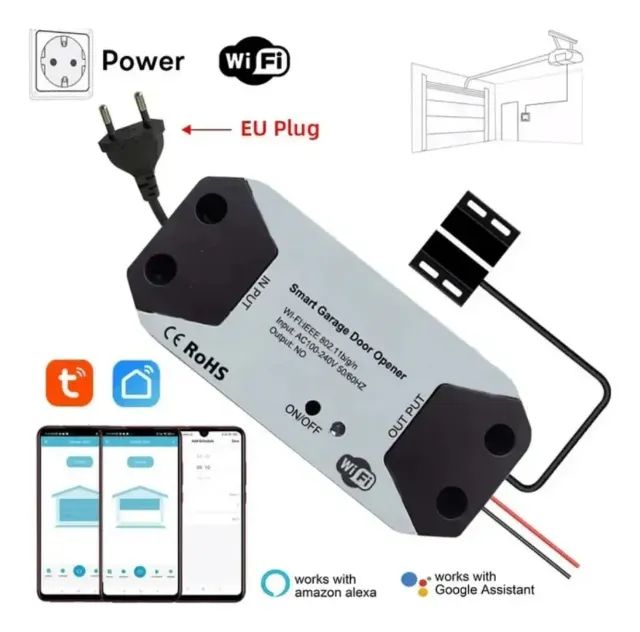 Módulo Wi-Fi para Portão de Garagem com Sensor - Compatível com Tuya, Alexa e Google - Foto 2