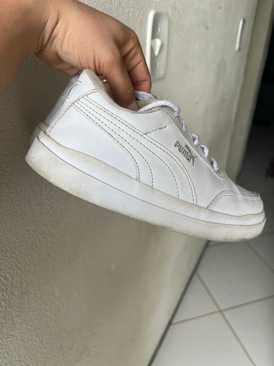 Tênis branco infantil número 35 - 39,99 