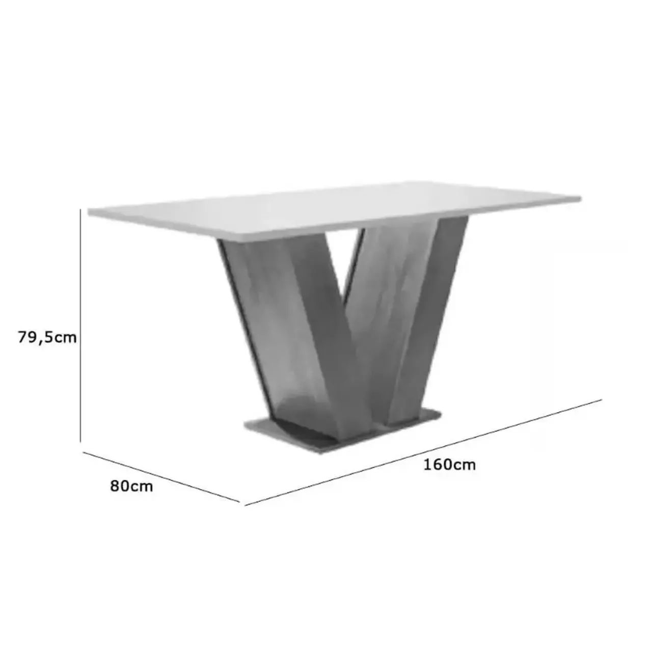 ? MESA CLASSIC 160x80cm | COM VIDRO 4mm | MODERNA | CEL MÓVEIS - Foto 3