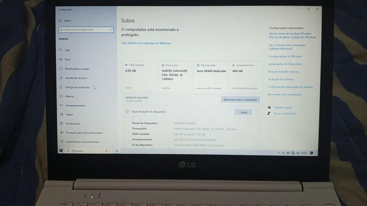 Nootbok LG novo