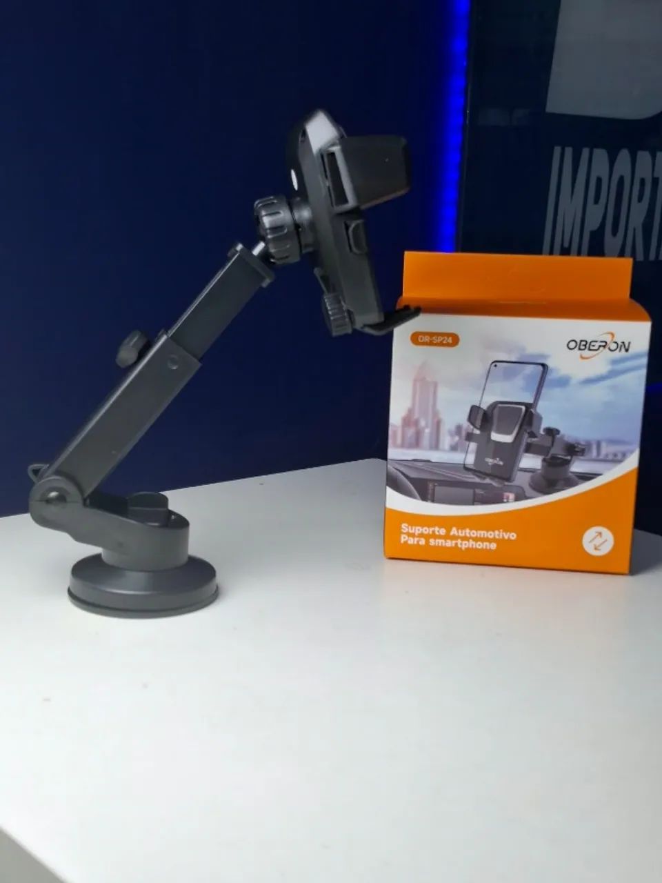 Suporte Veicular para Celular Oberon OR-SP24 com Ventosa e Braço - Foto 3