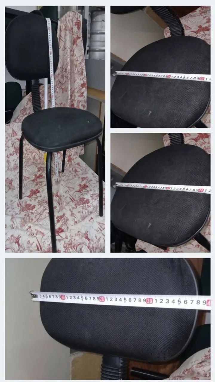 Cadeira Preta Simples e Resistente (Base Fixa)