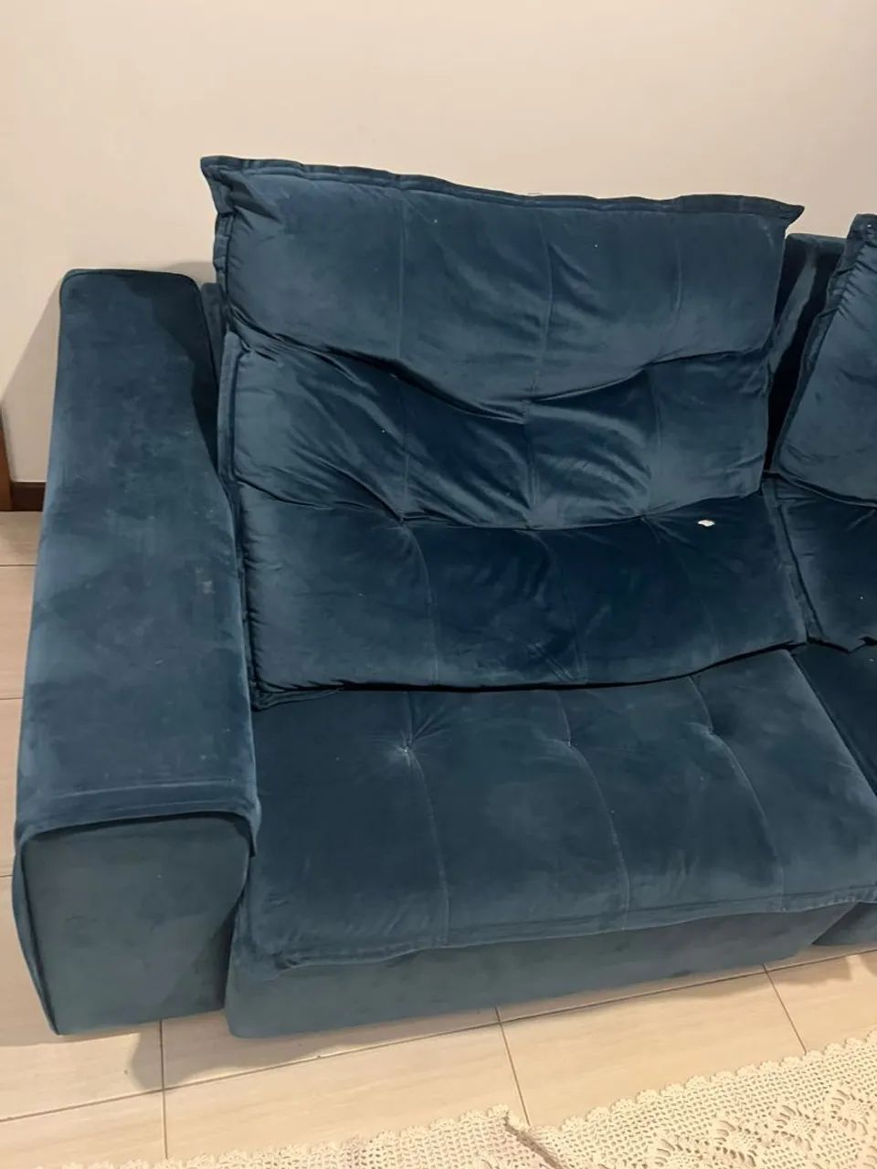 Sofá azul seminovo - Foto 4