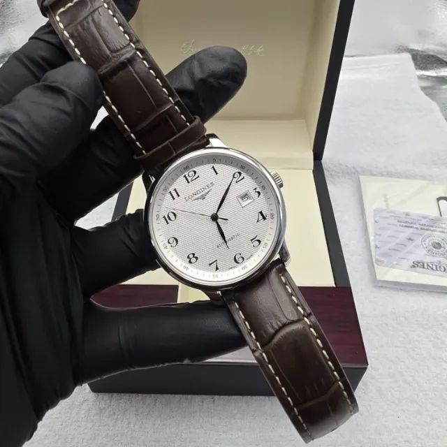 Relógio Longines Automático Masculino 40mm Couro Marrom Novo - Foto 2