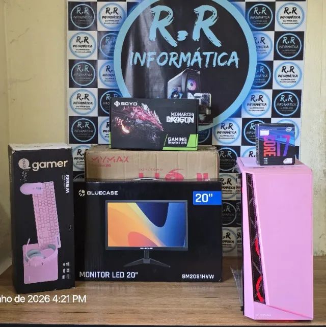 CPU Gamer Rosa Intel Core i7 e Monitor - Foto 3