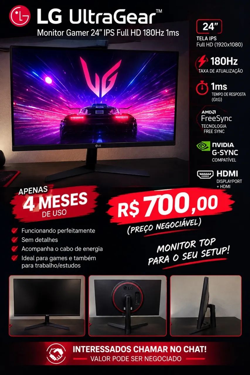 Monitor LG 24 180hz
