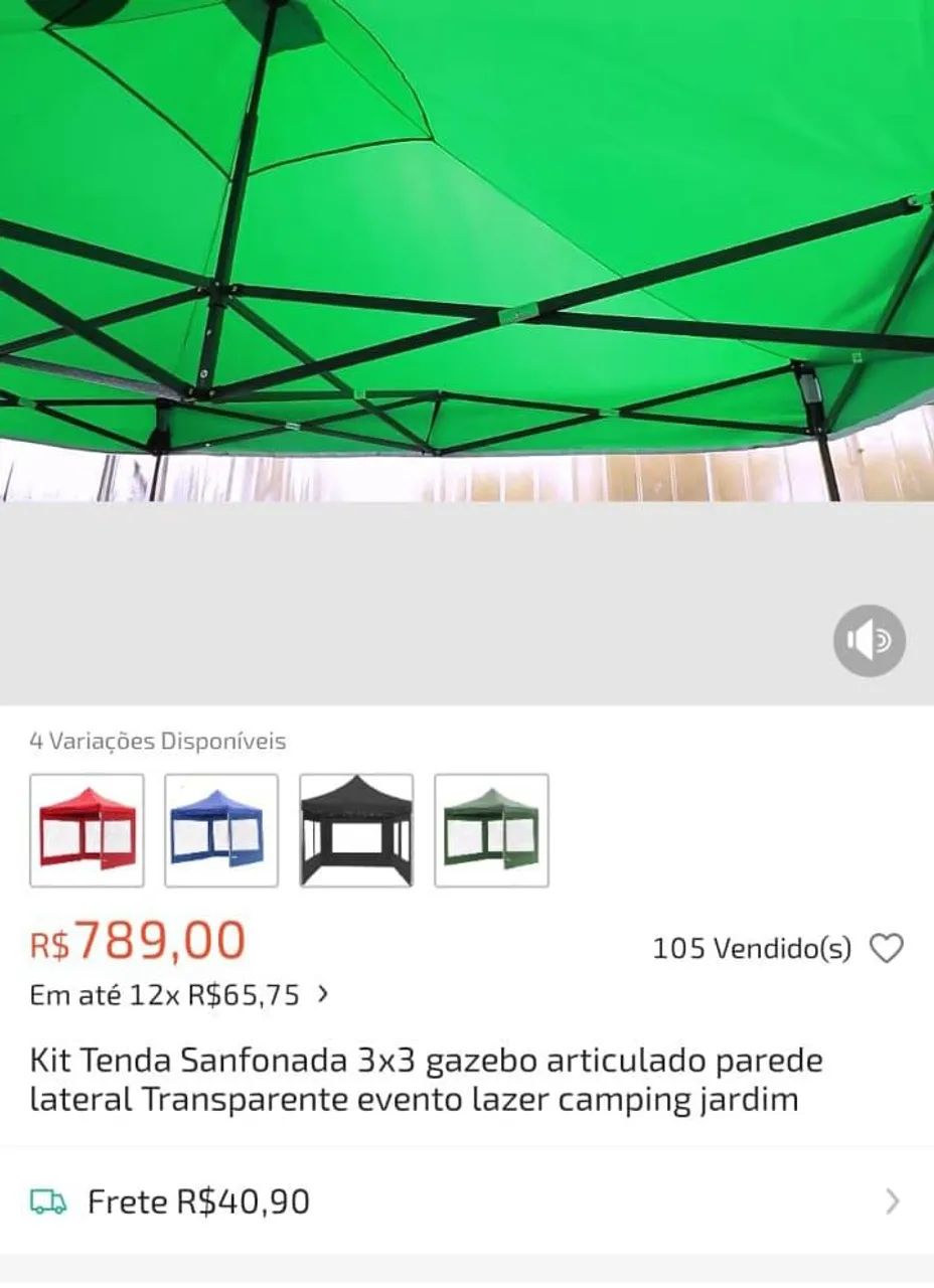 Barraca com estrutura dobrável medindo 3x3 - Foto 3