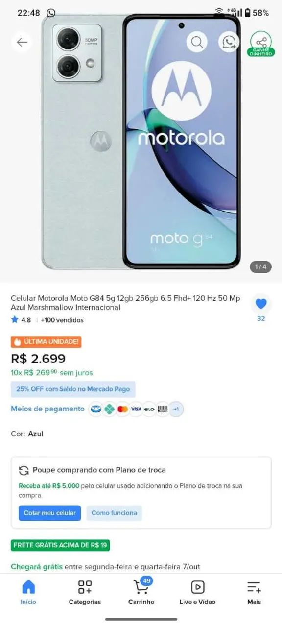 Moto g84 256GB - Foto 2