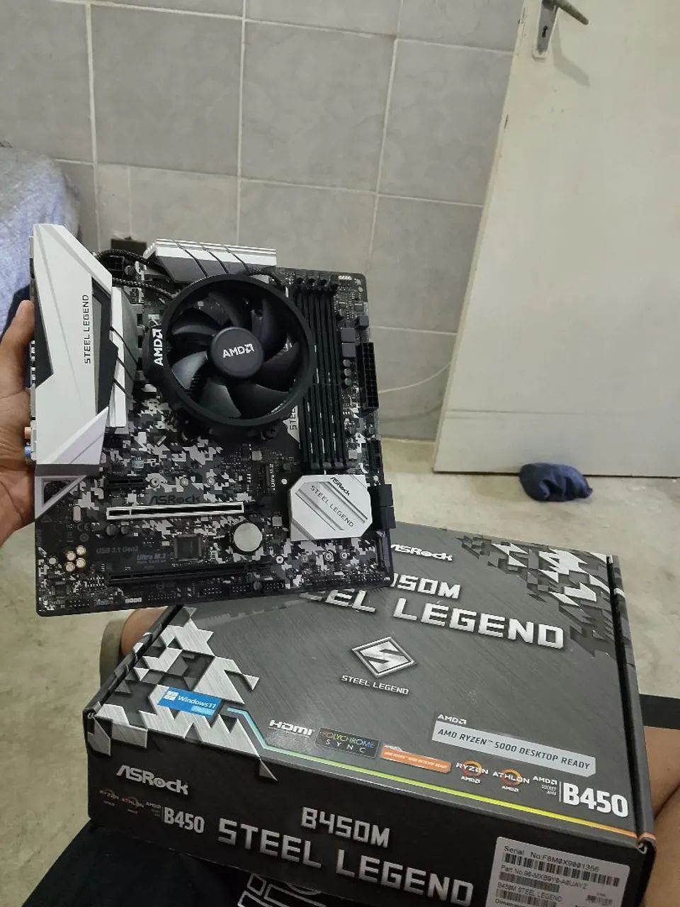 PLACA MÃE ASROCK B450M + PROCESSADOR RYZEN 5 5500 - Foto 2