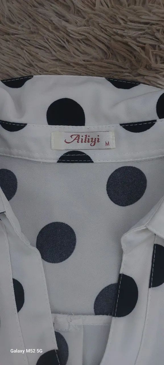 camisa Maravilhosa em poá tam.M - Foto 3