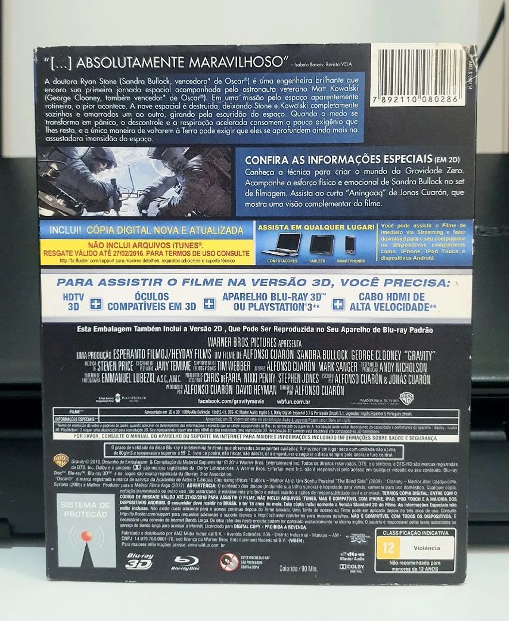 Gravidade Blu-ray + Blu-ray 3D - Foto 2