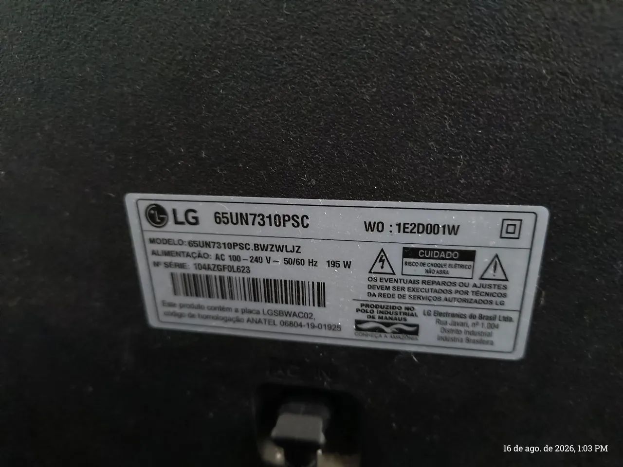 Tv LG 65 polegadas com defeito na tela para concerto ou retirar peças  - Foto 5