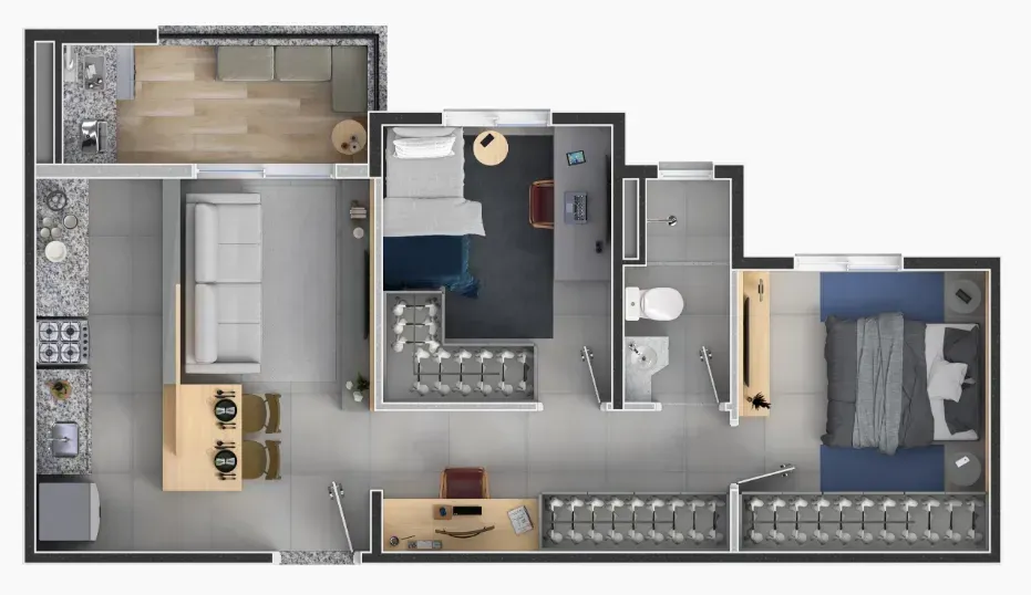 PLANTA 54m²