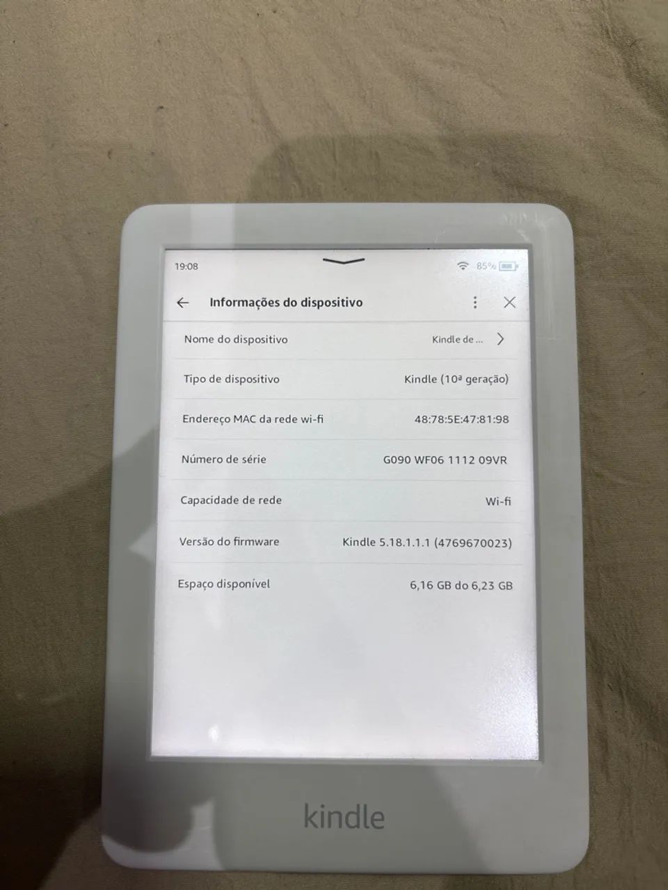 Amazon Kindle (10ª Geração) na cor branca - Foto 3