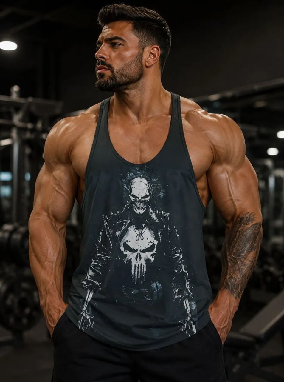 Regata Cavada Punisher Justiceiro Black Skul