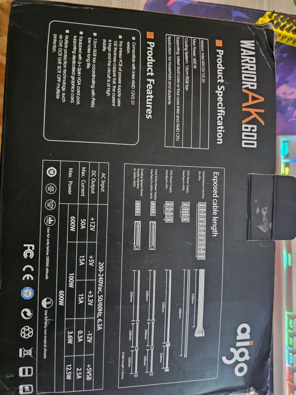 Fonte 600w 220v - Foto 3
