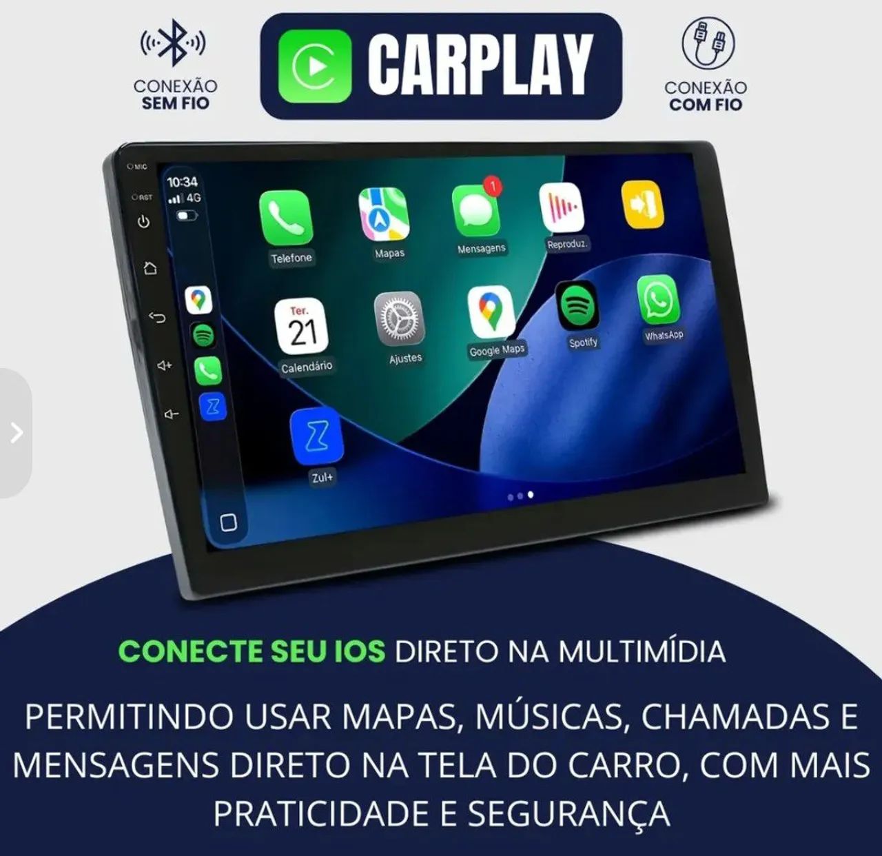 Vende-se multimídia ADAK 9 polegadas com câmera de ré  - Foto 4
