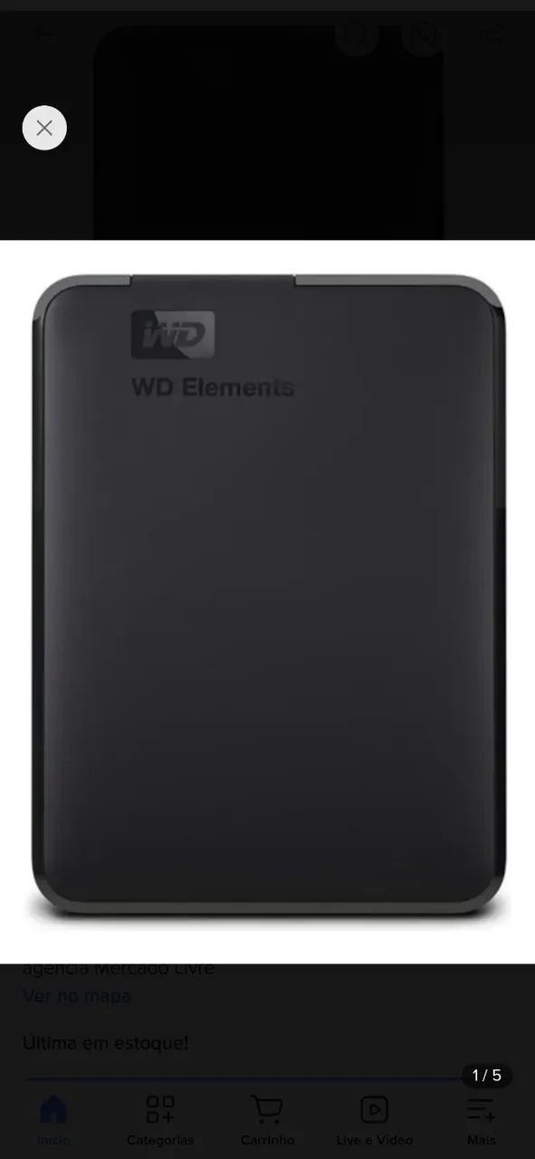 Hd 1tb wd elements pouco uso