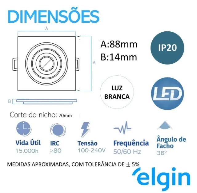 SPOT MR16 ELGIN 5W 3.000K - Foto 2